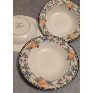 Mikasa Intaglio GARDEN HARVEST Stoneware Rim Soup, Salad, Pasta Bowl . Vintage
